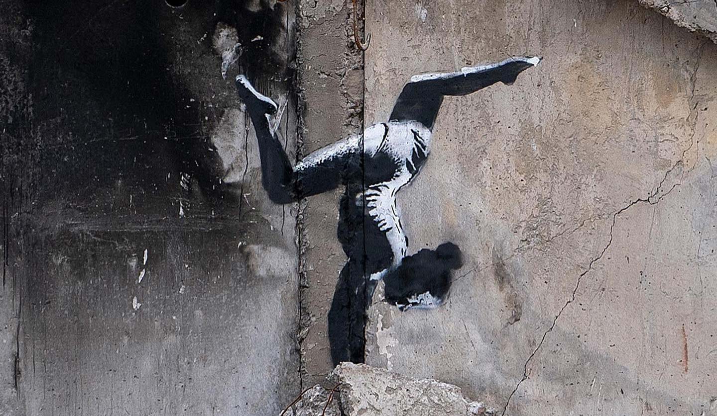 Banksy riconosce ufficialmente una sua opera a Borodyanka in Ucraina