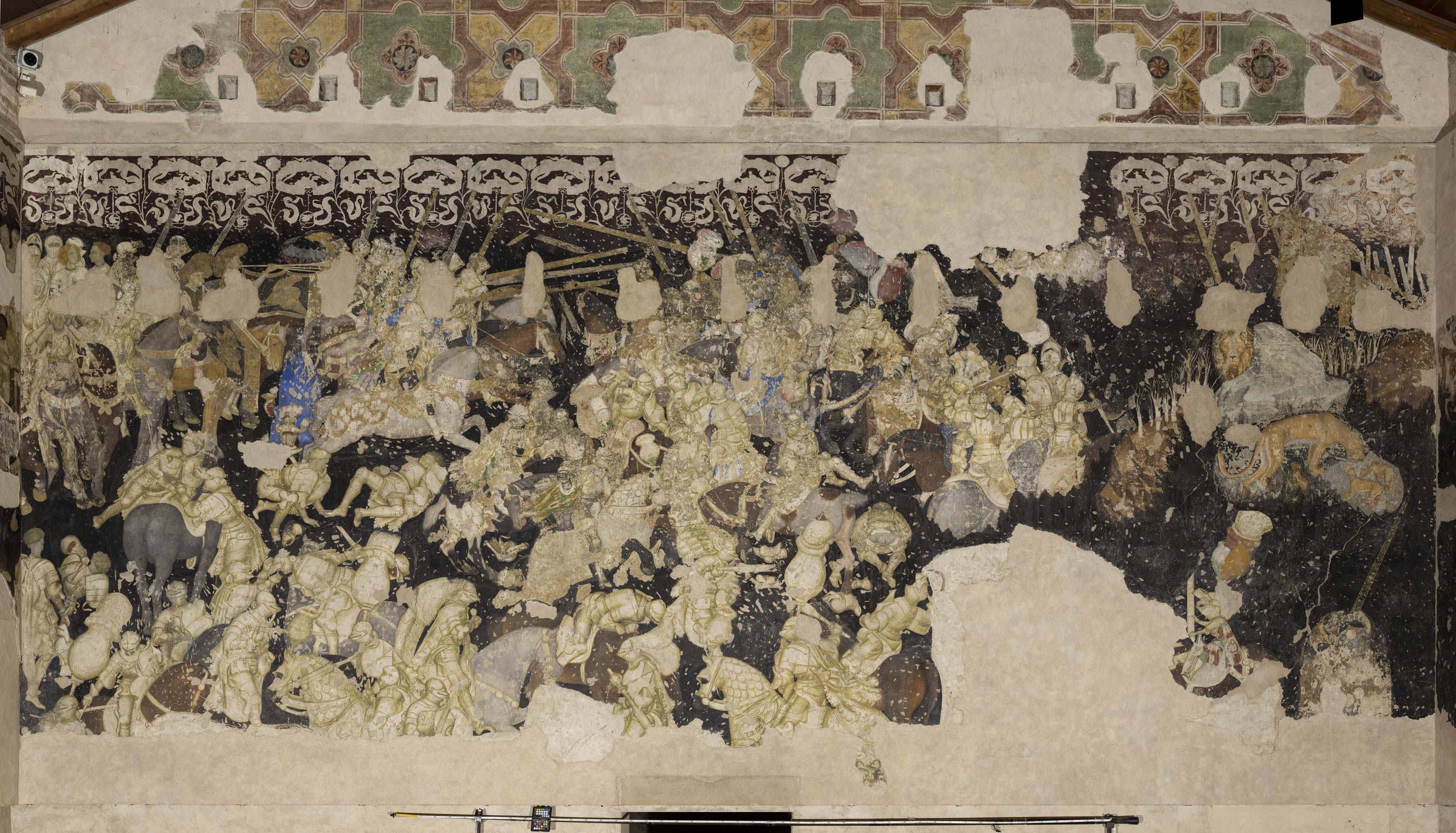 Pisanello, Torneo di cavalieri (1430-1433; pittura murale strappata, tecnica mista; Mantova, Palazzo Ducale)
