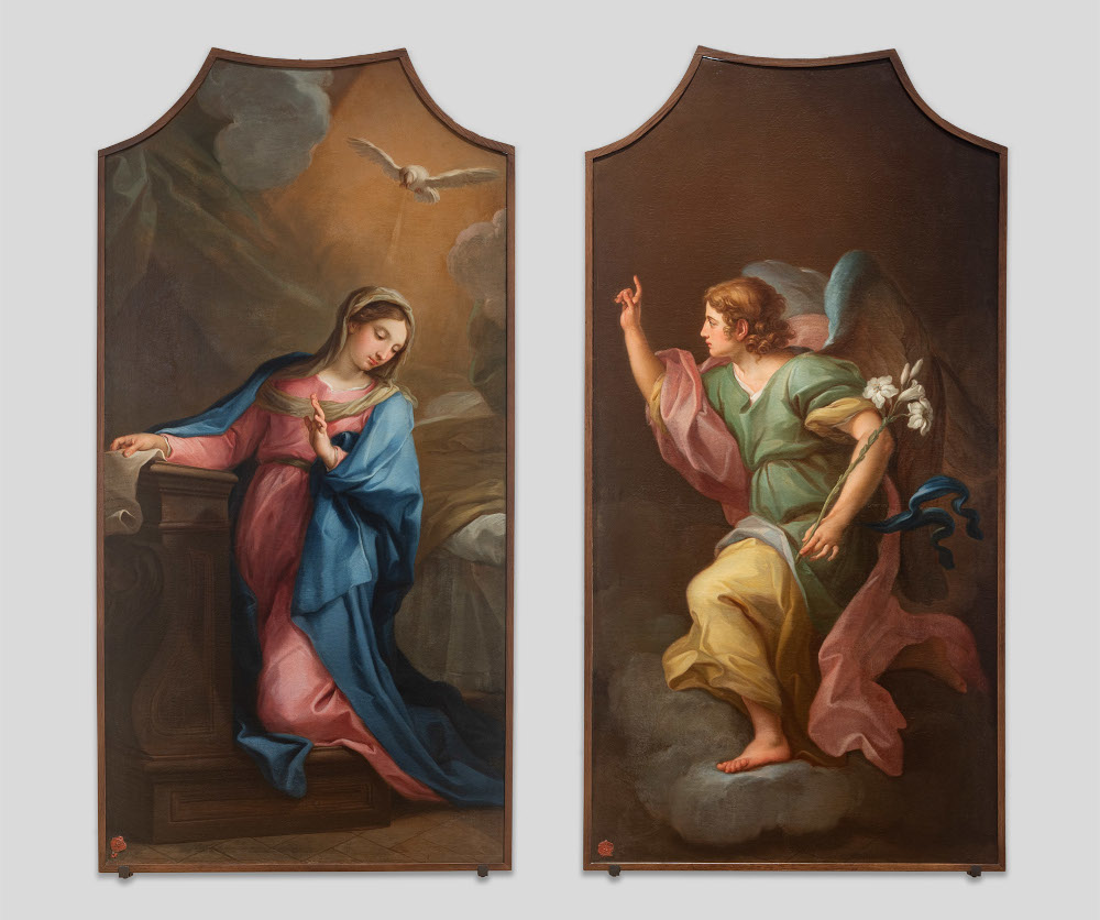 Tornano esposte dopo il restauro le tele dell'Annunciazione di Sebastiano Conca al Palazzo Ducale di Urbino